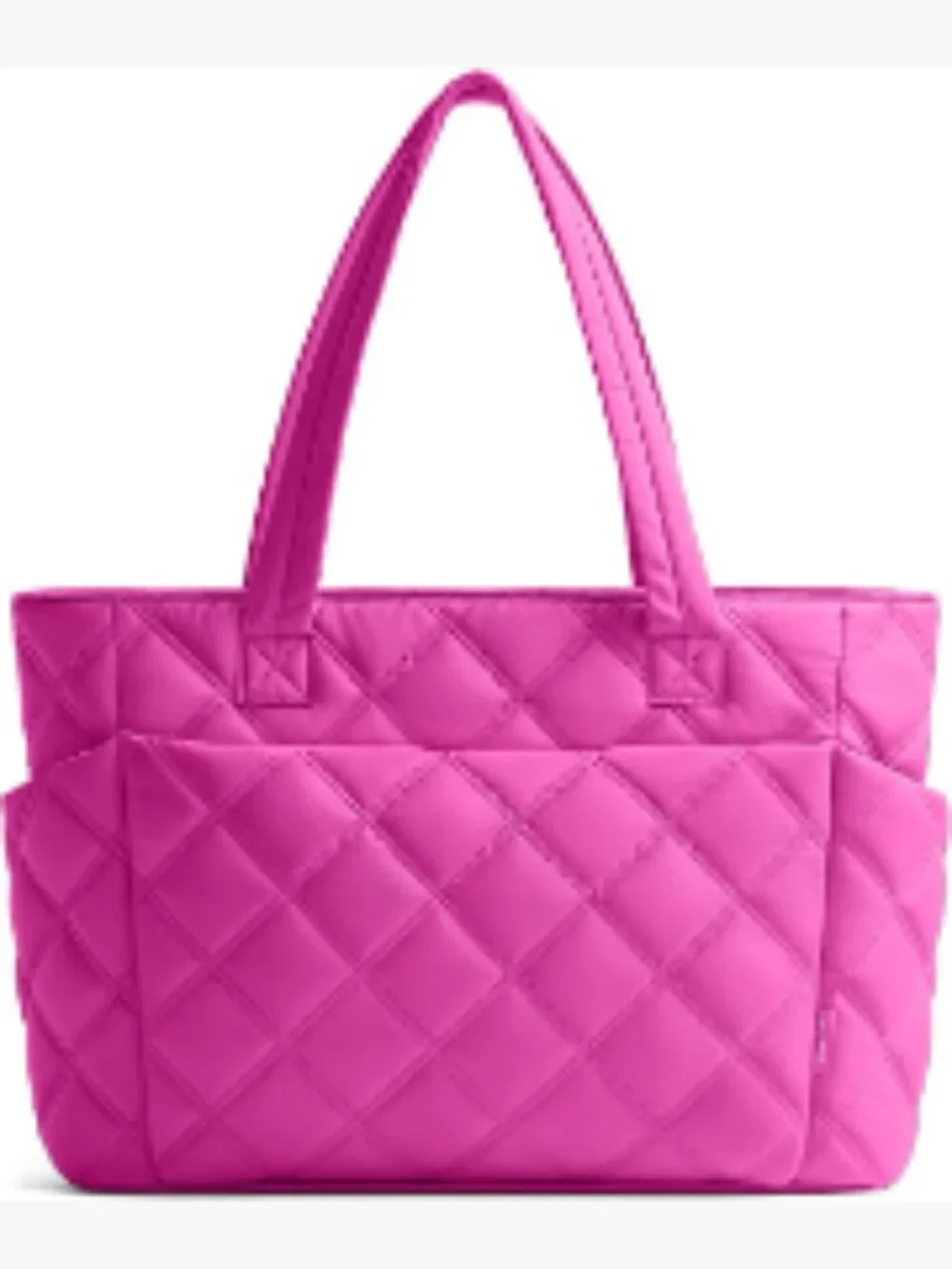 Lightweight Puffer Tote Bag with Compartments for Women Work Travel Laptop Bag